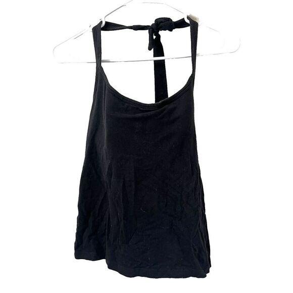 Vtg Y2K Gap Body Women Black Tank Top Camisole 34D Halter Molded Cups Retro Goth - Picture 1 of 5